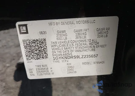 2020 Cadillac Xt5 Awd Premium Luxury z USA, uszkodzony, nr VIN 1GYKNDRS9LZ235657